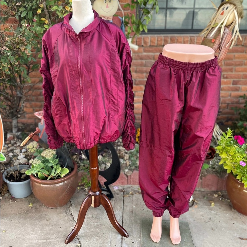 On Your Mark • Burgundy • 1980’s • Track Suit • Jumper•. Size Medium • New